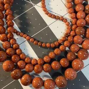 Set Gold Sandstone Beads 10/8/6/4mm